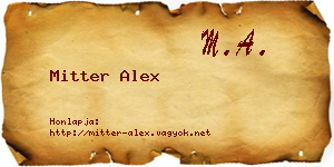 Mitter Alex névjegykártya